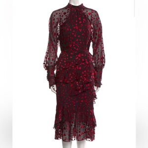 Saloni Red and Black Women's Dress